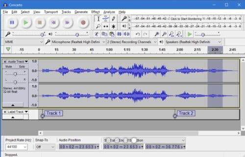 audacity spuren